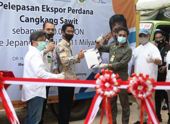 Ekspor Cangkang Sawit dari Bangka