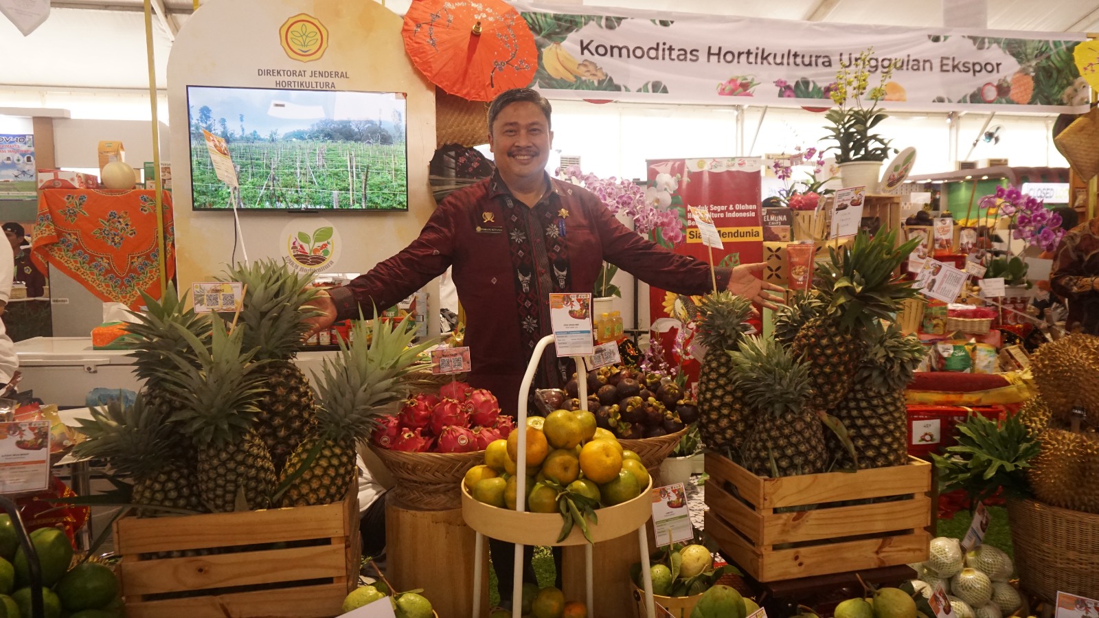 Produk Hortikultura Kualitas Ekspor dan Buah Tropis Jumbo Ramaikan Pameran Kementan di PENAS XVI